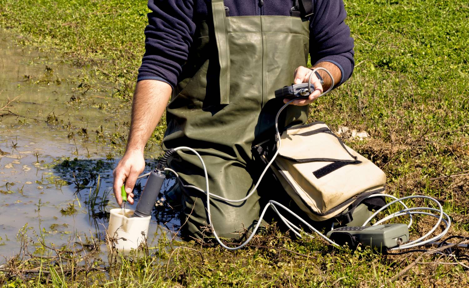 Water sampling with specialized equipment